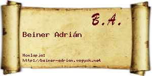 Beiner Adrián névjegykártya